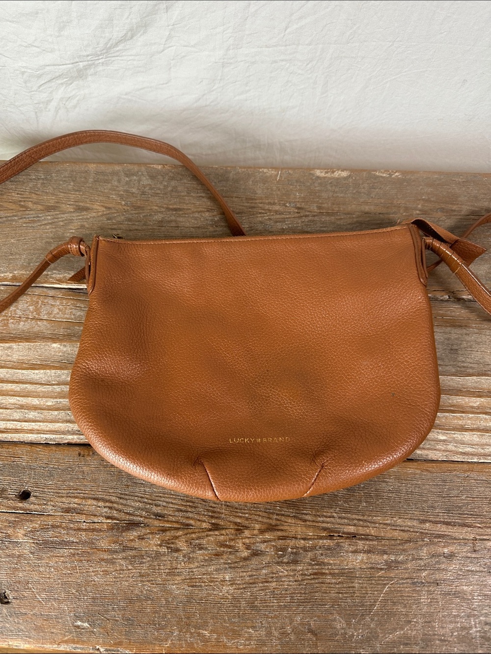 Lucky Brand Tan Pebbled Leather Crossbody